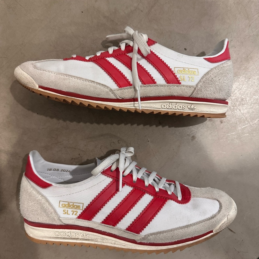 Adidas Red and White Retro Sneakers
